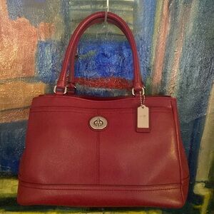 Coach tote deep red like new condition